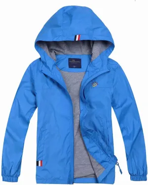 Jingle Bongala Boys Girls Lightweight Breathable Raincoat Waterproof Hooded Rain Jacket Windbreaker Easy to Fold