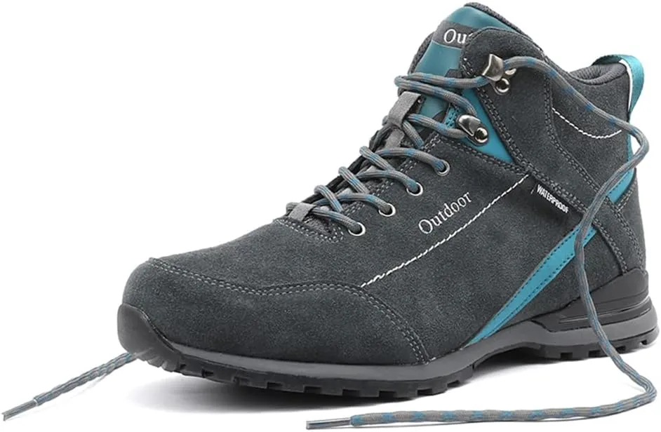 JITUUE Men's Waterproof Hiking Boots Comfortable & Lightweight Outdoor Mid Top Ankle Boot Breathable Hiker Work Trekking Backpacking Mountaineering Shoes