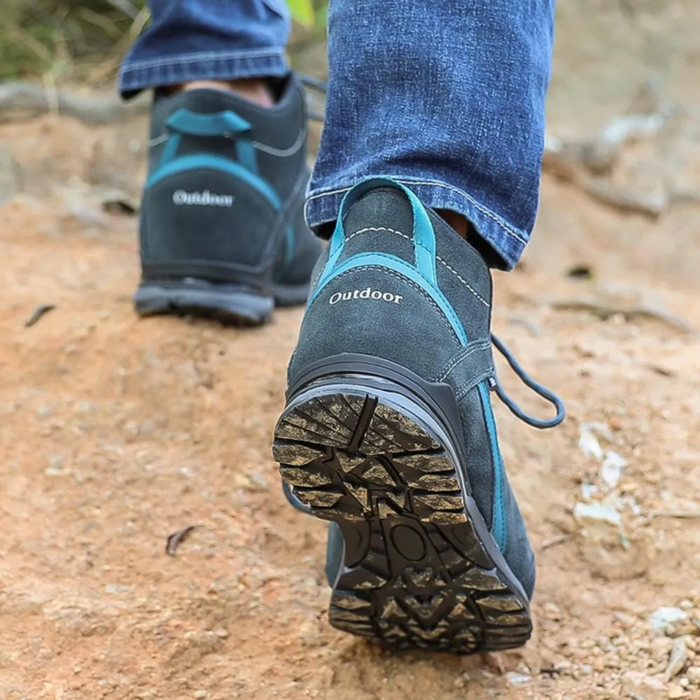 JITUUE Men's Waterproof Hiking Boots Comfortable & Lightweight Outdoor Mid Top Ankle Boot Breathable Hiker Work Trekking Backpacking Mountaineering Shoes