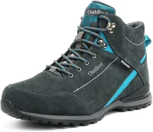 JITUUE Men's Waterproof Hiking Boots Comfortable & Lightweight Outdoor Mid Top Ankle Boot Breathable Hiker Work Trekking Backpacking Mountaineering Shoes
