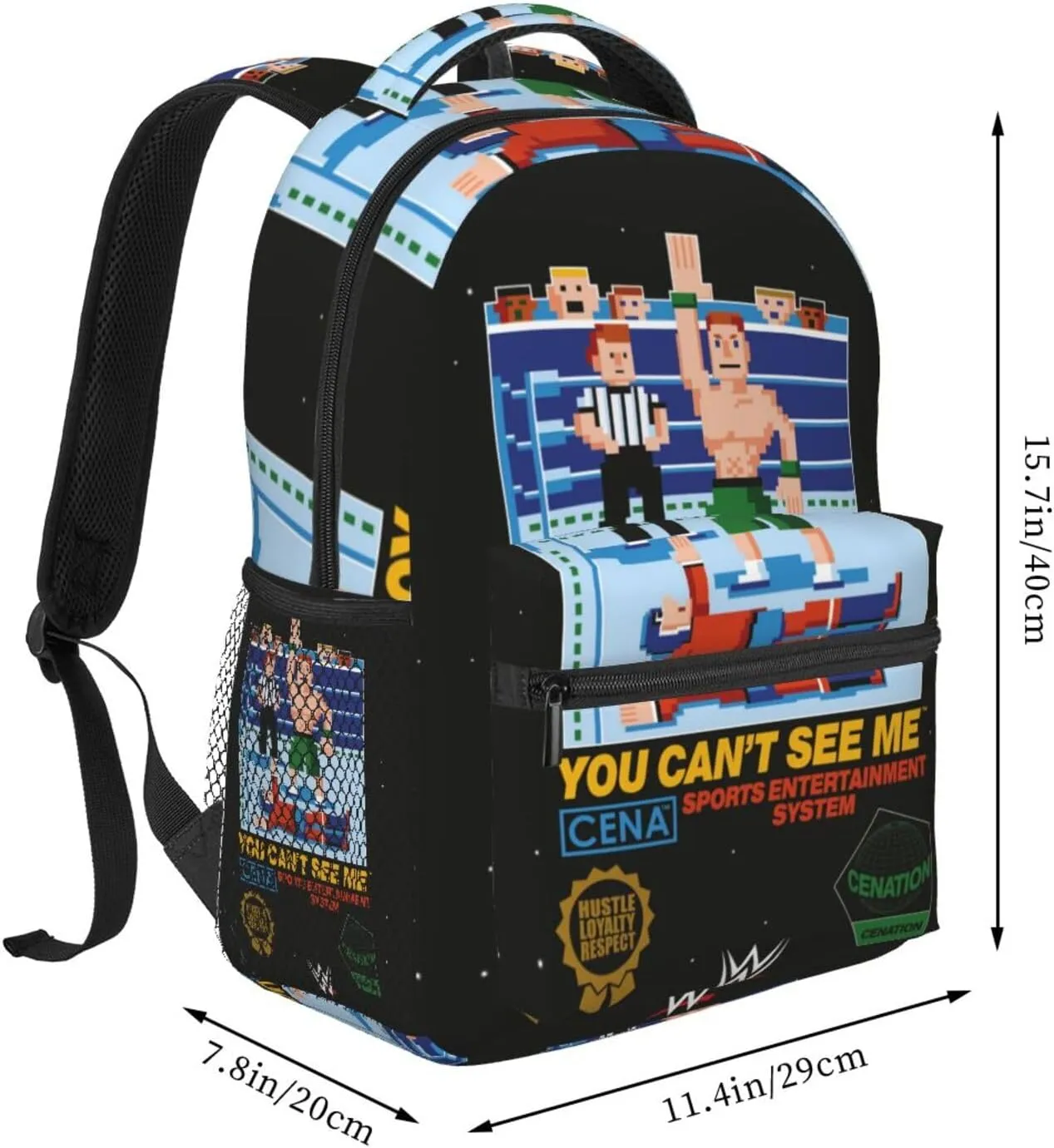 John Wrestler Cena Backpack Adults Bag Casual Backpack Hiking DaypackOne Size