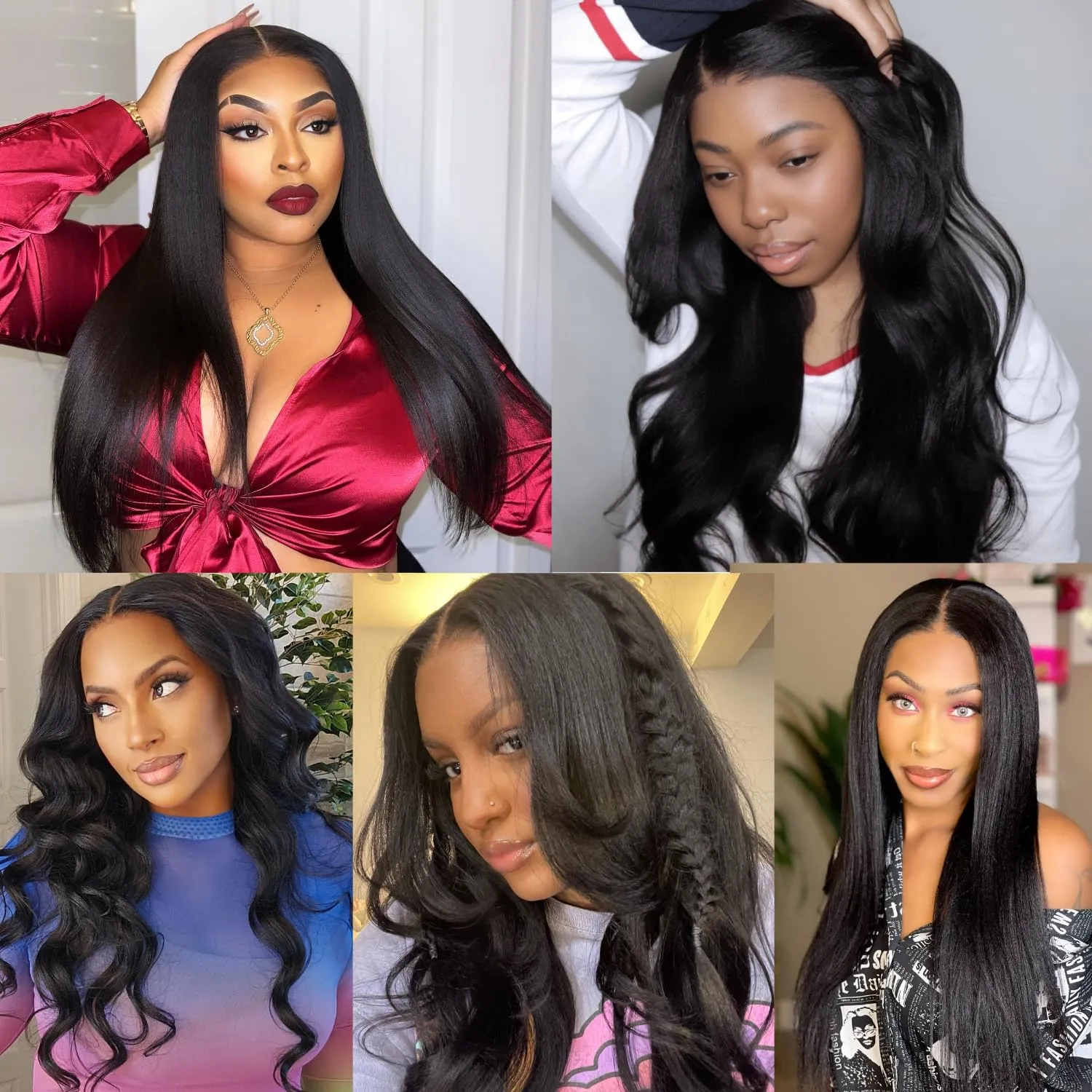 Julia Hair Bye Bye Knots Glueless Wig Yaki Human Hair Lace Wig Invisible Knots Put On and Go Pre Cut 7x5 Lace Front Wigs for Beginners Pre Bleached Pre Plucked No Glue150% Density 16 Inch