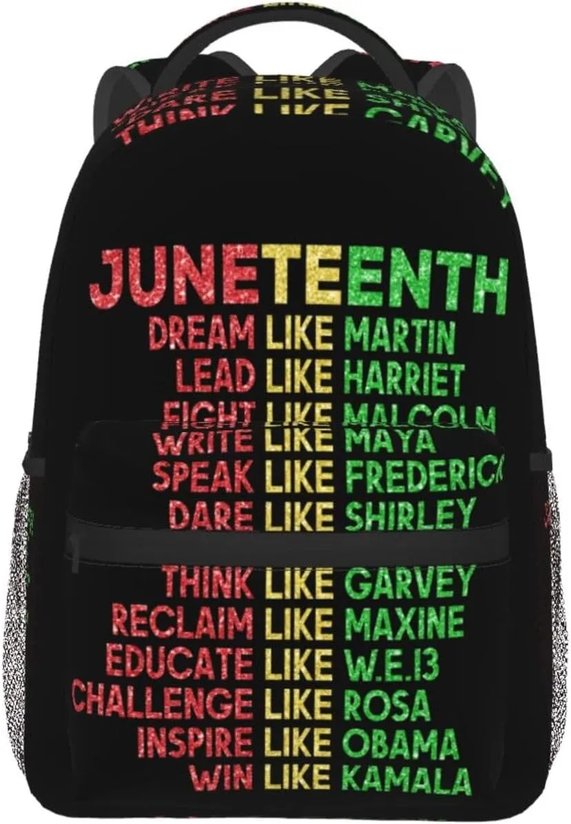 Juneteenth Black History Month Backpack Lightweight Laptop Backpack Casual Daypack Travel Double Shoulder Bag For Women Men
