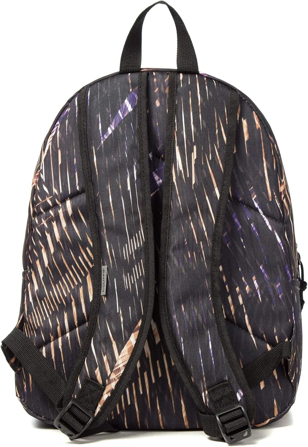 K-Cliffs Classic Backpack Basic Student Campus Daypack Simple Travel Rucksack with Chromebook Laptop Pocket Water Bottle Holder Padded Straps Printed Black Gold Meteor Pattern