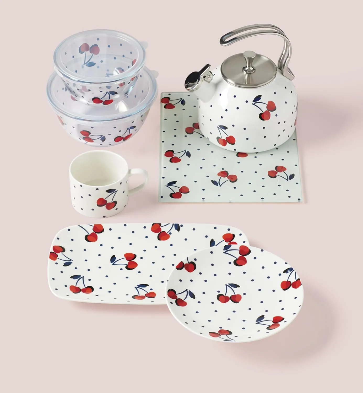Kate Spade New York Kate Spade Vintage Cherry Dot Tea Kettle, 3.70 LB, Multi