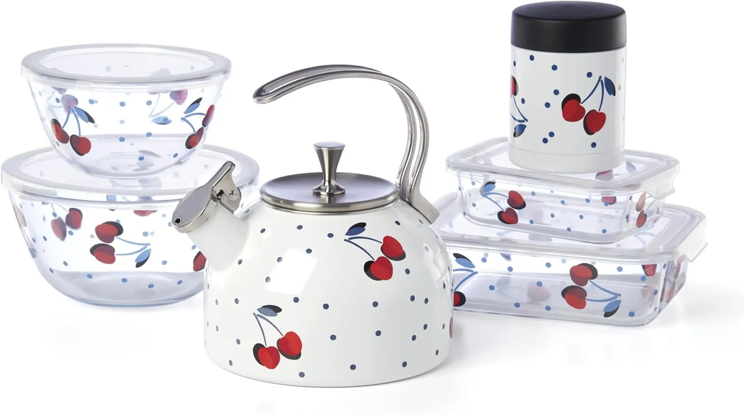 Kate Spade New York Kate Spade Vintage Cherry Dot Tea Kettle, 3.70 LB, Multi