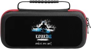 Kayaking Makes Me Wet Portable Protective Shell Compatible with Switch Case Hard Travel Tote Bag with 20 Game Cartridges