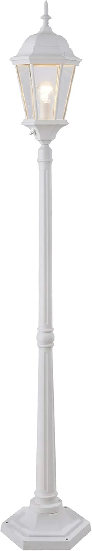 Kenroy Home 93432WH Villa 1 Light Portable Post Lantern with White Finish, Classic Style, 71.438" Height, 12.75" Width, 12.75" Depth