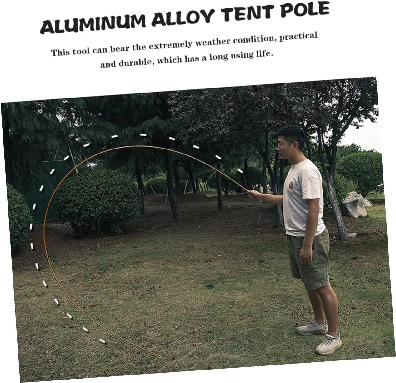 KESYOO Tent Poles Camping Lightweight Elastic Canopy Foldable Support Outdoor Portable Hiking Stake Anti-Over