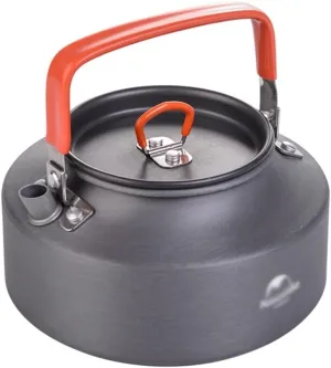 Kettle for Stove top 1.1L Camping Kettle Camp Tea Coffee Pot Aluminum Outdoor Hiking Gear Portable Teapot Lightweight with Silicon Handle Kitchen Supplies Teapots