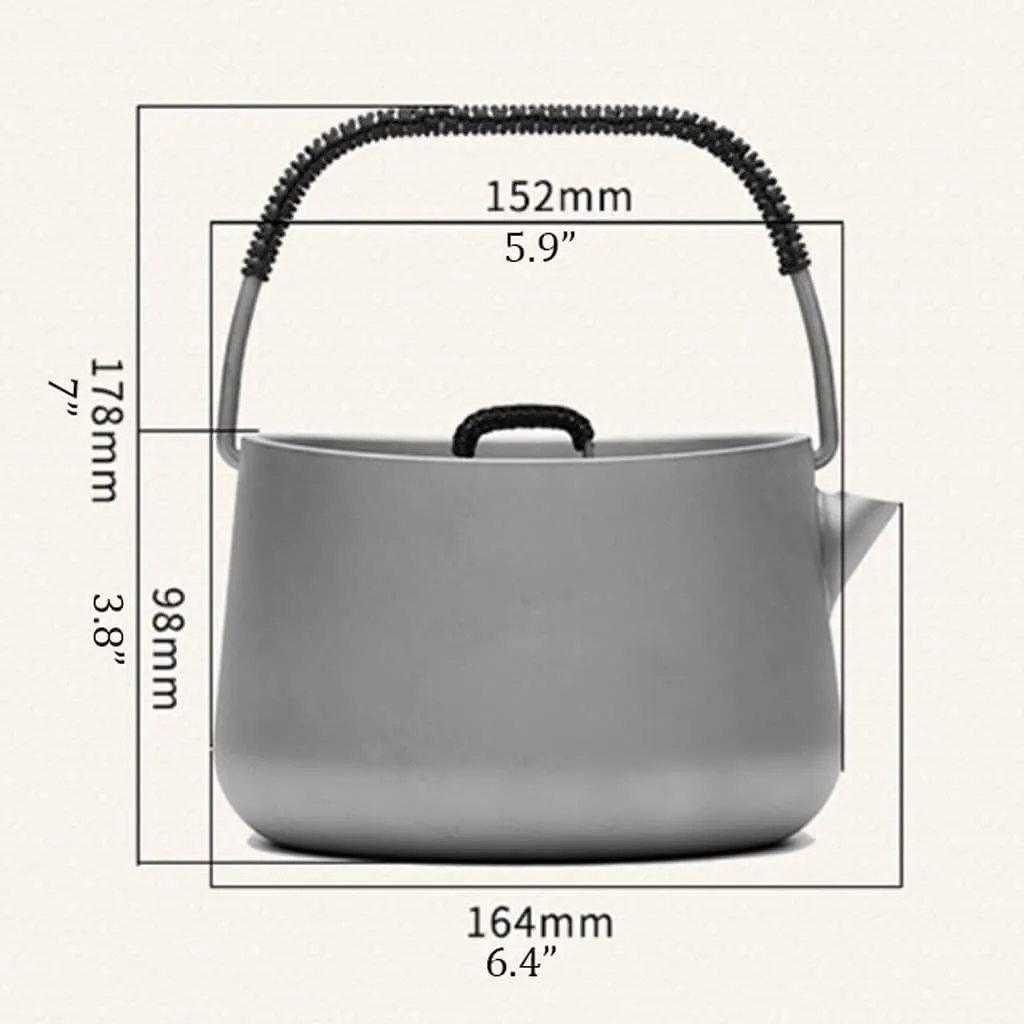Kettle for Stove top 1L Titanium Kettle Outdoor Camping Coffee Tea Pot Water Kettle Apply to Induction Cooker for Picnic Travel Home Use Kitchen Supplies Teapots (One Color 1L/33.8OZ)