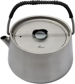 Kettle for Stove top 1L Titanium Kettle Outdoor Camping Coffee Tea Pot Water Kettle Apply to Induction Cooker for Picnic Travel Home Use Kitchen Supplies Teapots (One Color 1L/33.8OZ)