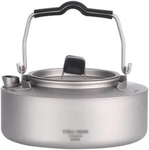 Kettle for Stove top Titanium Kettle with Folding Handle Teapot Outdoor Camping Big Capacity Pot for Boiling Water Lightweight Coffee Tea Pot Kitchen Supplies Teapots (Size : 600ML/20.2OZ)