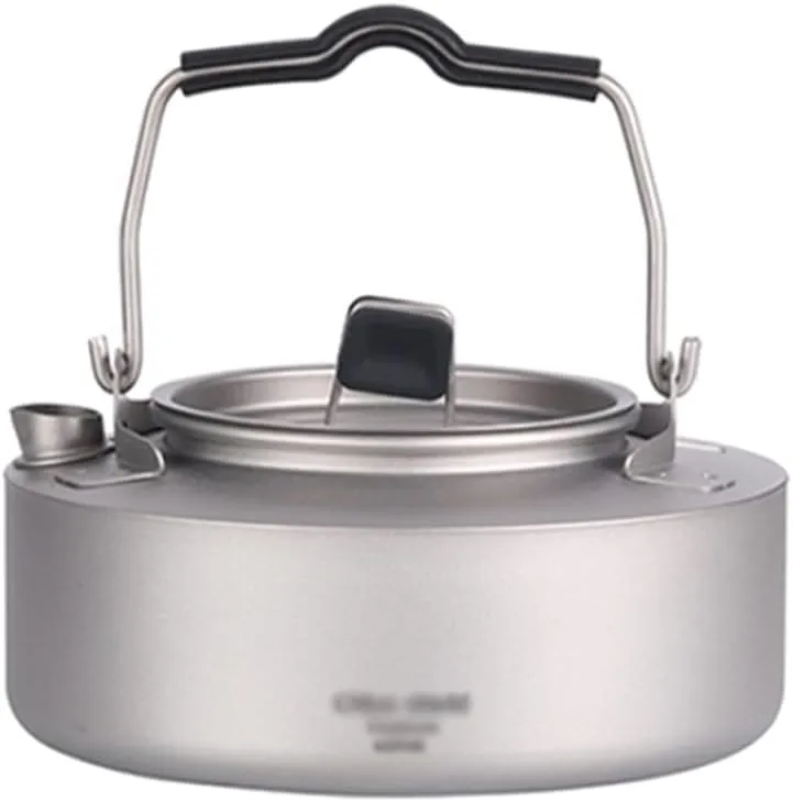 Kettle for Stove top Titanium Kettle with Folding Handle Teapot Outdoor Camping Big Capacity Pot for Boiling Water Lightweight Coffee Tea Pot Kitchen Supplies Teapots (Size : 600ML/20.2OZ)