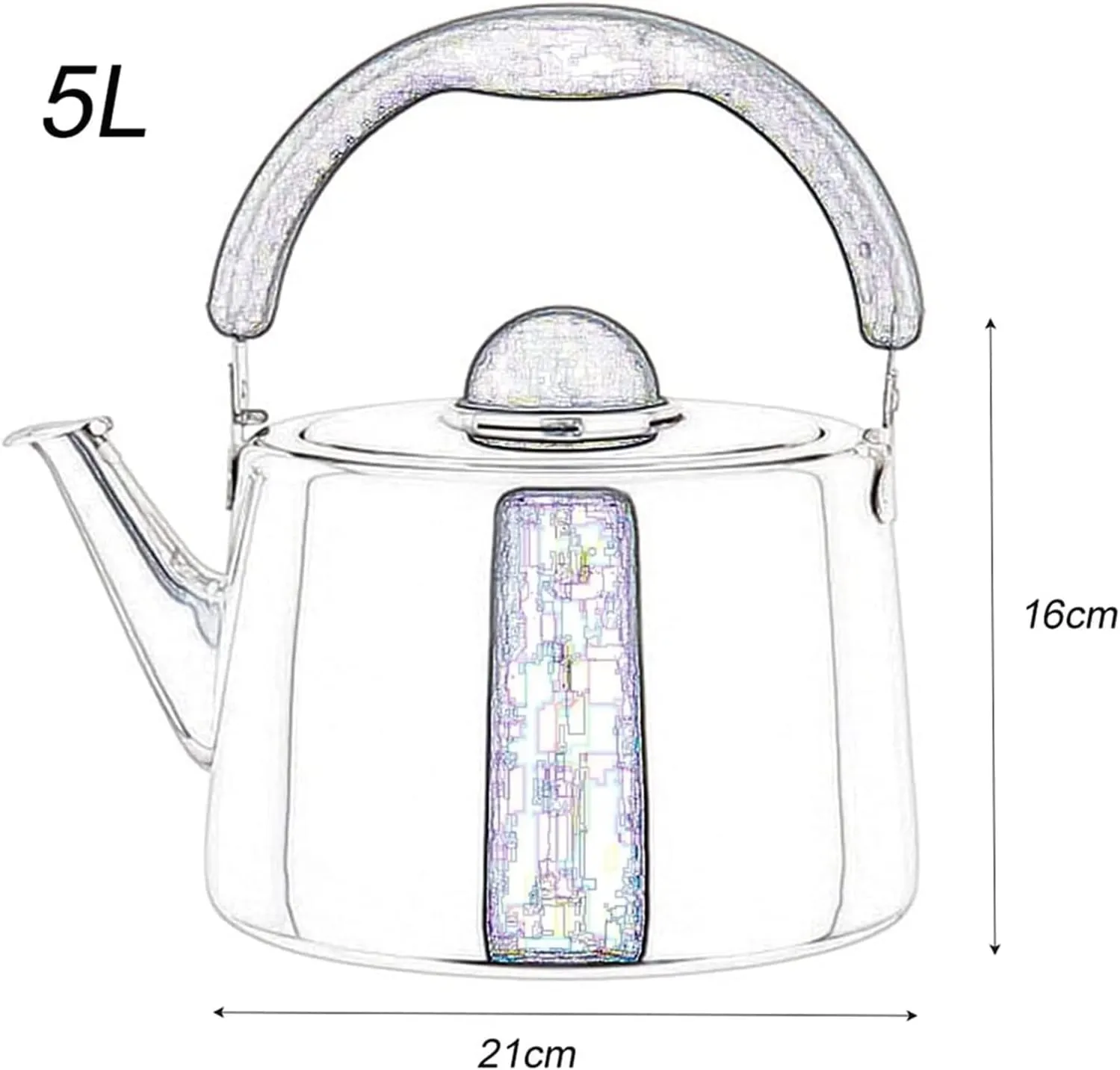 Kettle Stove Top Stainless Steel Whistling Kettle Lightweight Compact Durable for Camping Trips Hiking Cooking Campsite Campfire BBQ Glamping Camping Kettle