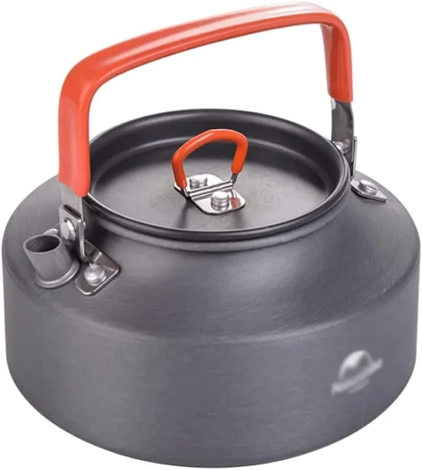 Kettle stovetop Portable Teakettle 1.1l Camping Tea Coffee Kettle Lightweight with Silicone Handle Teapot Aluminum Outdoor Hiking Gear Efficient
