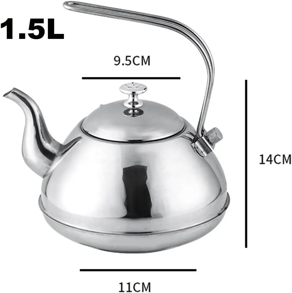 Kettle with Infuser, Camping Coffee & Tea Pots, Stove Teapot, Household Stainless Steel Teapot(1.5L)