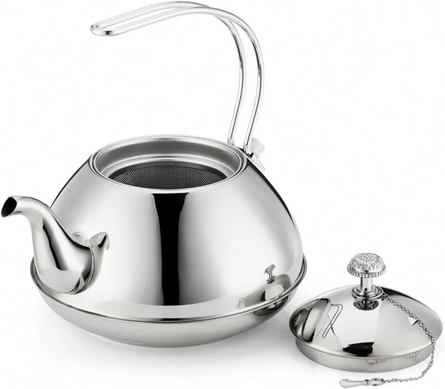 Kettle with Infuser, Camping Coffee & Tea Pots, Stove Teapot, Household Stainless Steel Teapot(1.5L)