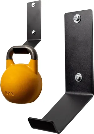 Kettlebell Rack - Heavy Duty Steel Wall Hooks for Gym | Exercise Gear Wall Rack, Dumbbell Wall Hanger, Barbell Plate Holder, Gym Rack Wall Mount Organizer, Weight Rack for Home Gym, Hardware Included
