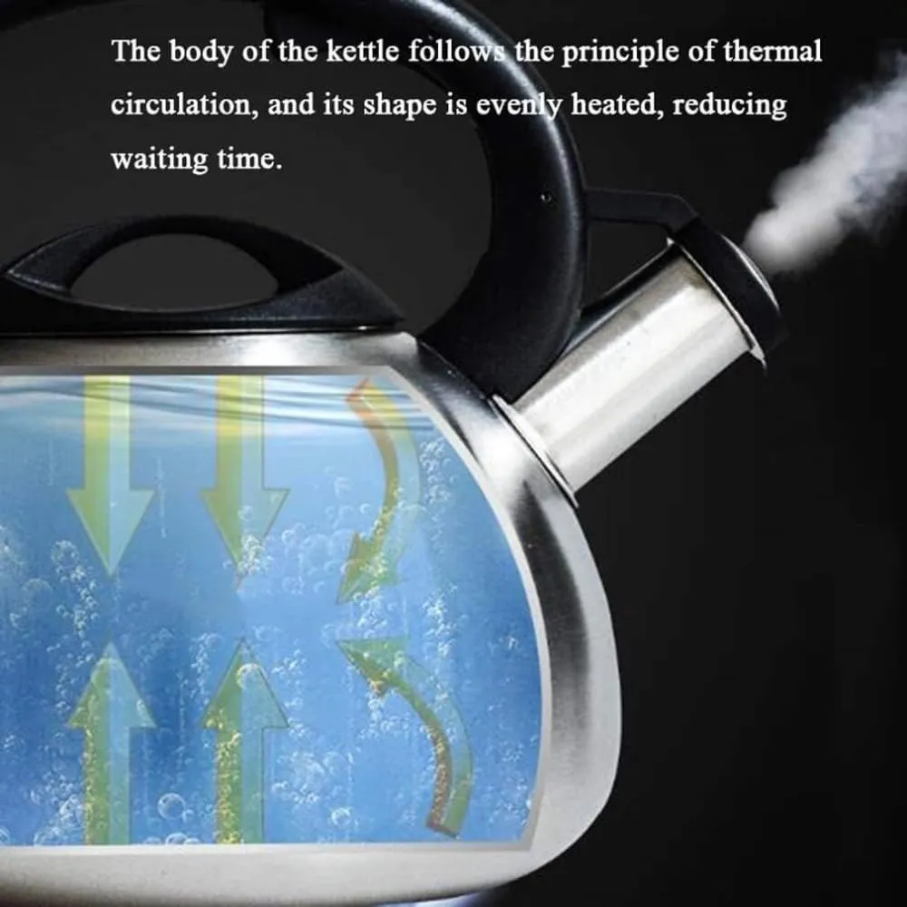 Kettle,Creativity Gas Whistling 304 Stainless Steel Large Capacity Gas And Gas Induction Cooker Teapot Quick Boil Kettle-3.5L