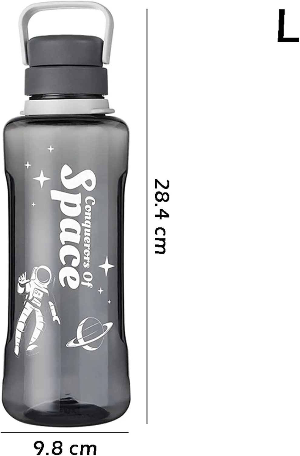 kettles 28.7/50.7 oz Large Capacity Sports Bottle-Portable Handle,Plastic Water Cups,Leak-proof Jug with Removable Rope,Space Picture canteen(C,Medium)