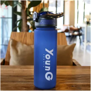kettles Matte texture Sport Bottle with Time Marker,Large Capacity,Water Cups for Fitness/Outdoor,One-Click Push Button,Leak proof canteen(C,Large)