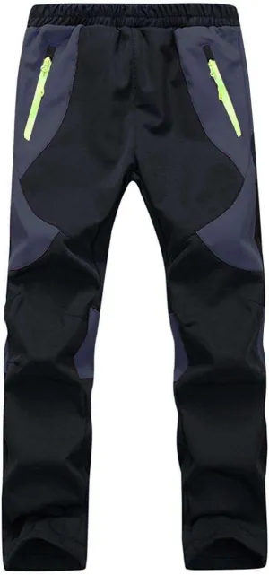 Kids Softshell Trousers Fleece Lined Outdoor Hiking Trekking Pants Skiing Snow Winter Pants Boys Girls