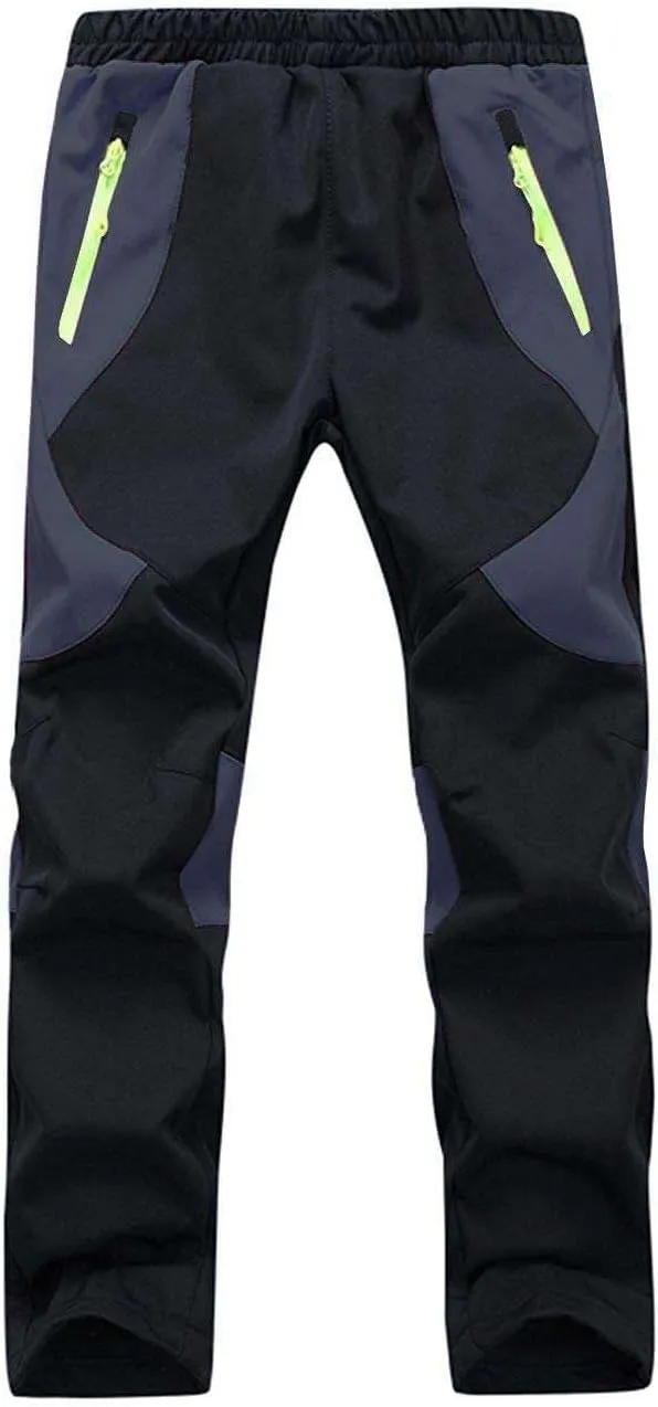 Kids Softshell Trousers Fleece Lined Outdoor Hiking Trekking Pants Skiing Snow Winter Pants Boys Girls