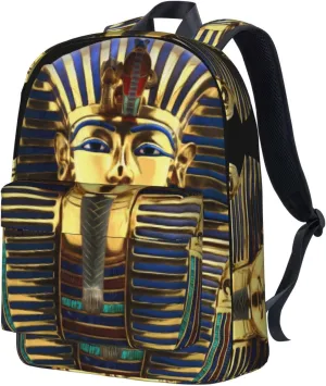 King Pharaoh Tutankhamun Egypt Tut Egyptian Lightweight Backpack Casual Daypack Women Men Travel Bag
