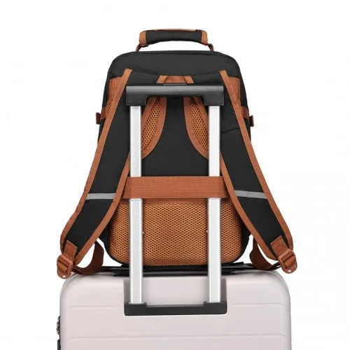 Kono Lightweight Cabin Bag Travel Business Backpack - Black And Brown
