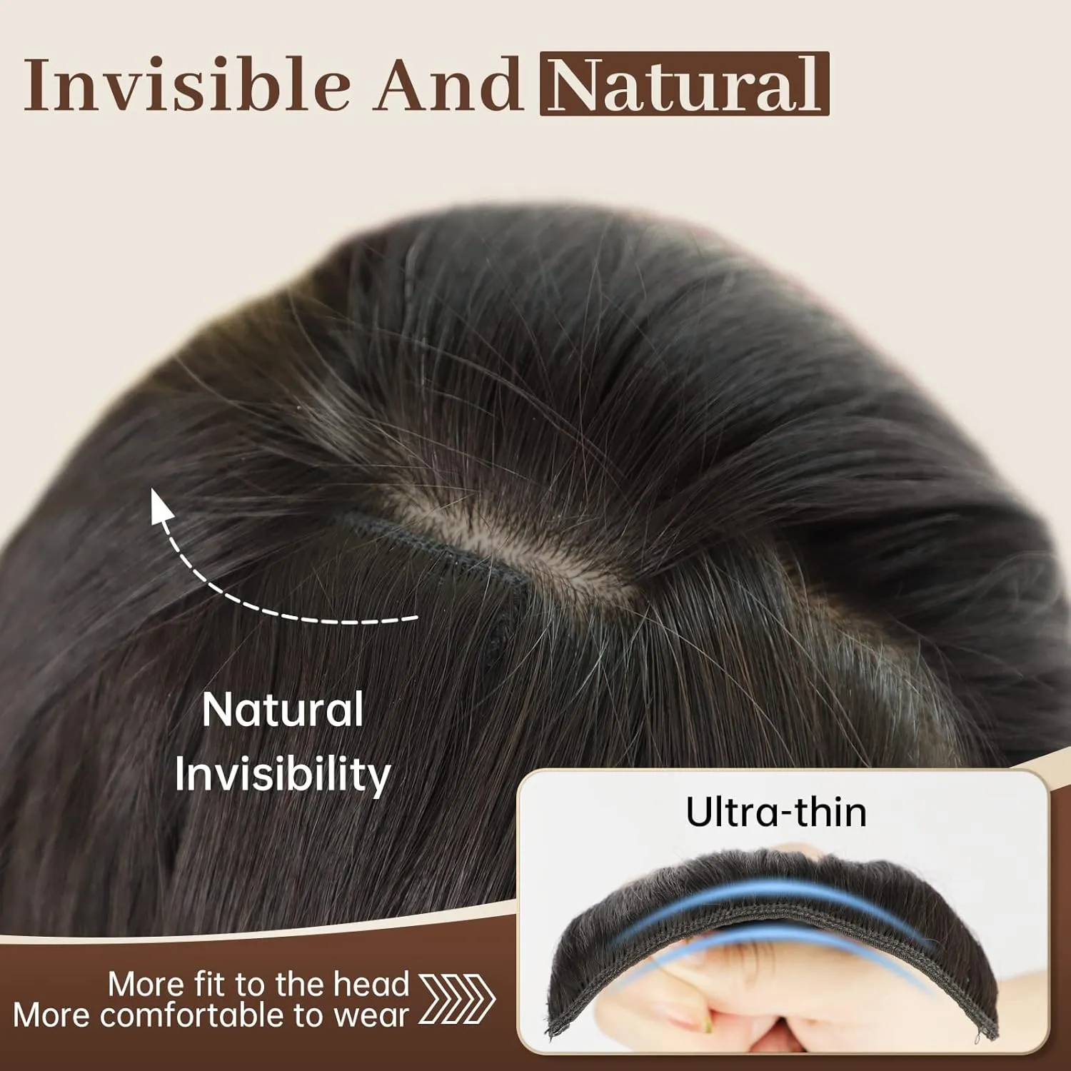 KooKaStyle Clip in Synthetic Hair Extensions Long Wavy 4PCS Thick Hairpieces Chestnut Brown Fiber Double Weft Natural Hair Extensions 20 Inch for Women