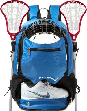 Lacrosse Bag - Large Sports Backpack for Lacrosse Equipment - Two Stick Holders and Separate Cleats Shoe Compartment