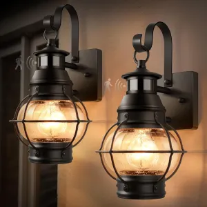 Lamomo 2 Packs Motion Sensor Outdoor Porch Light for House,Outdoor Wall Light Fixtures Wall Mount, Waterproof Exterior Light for Garage Doorway Balcony(Bulb NOT Included)
