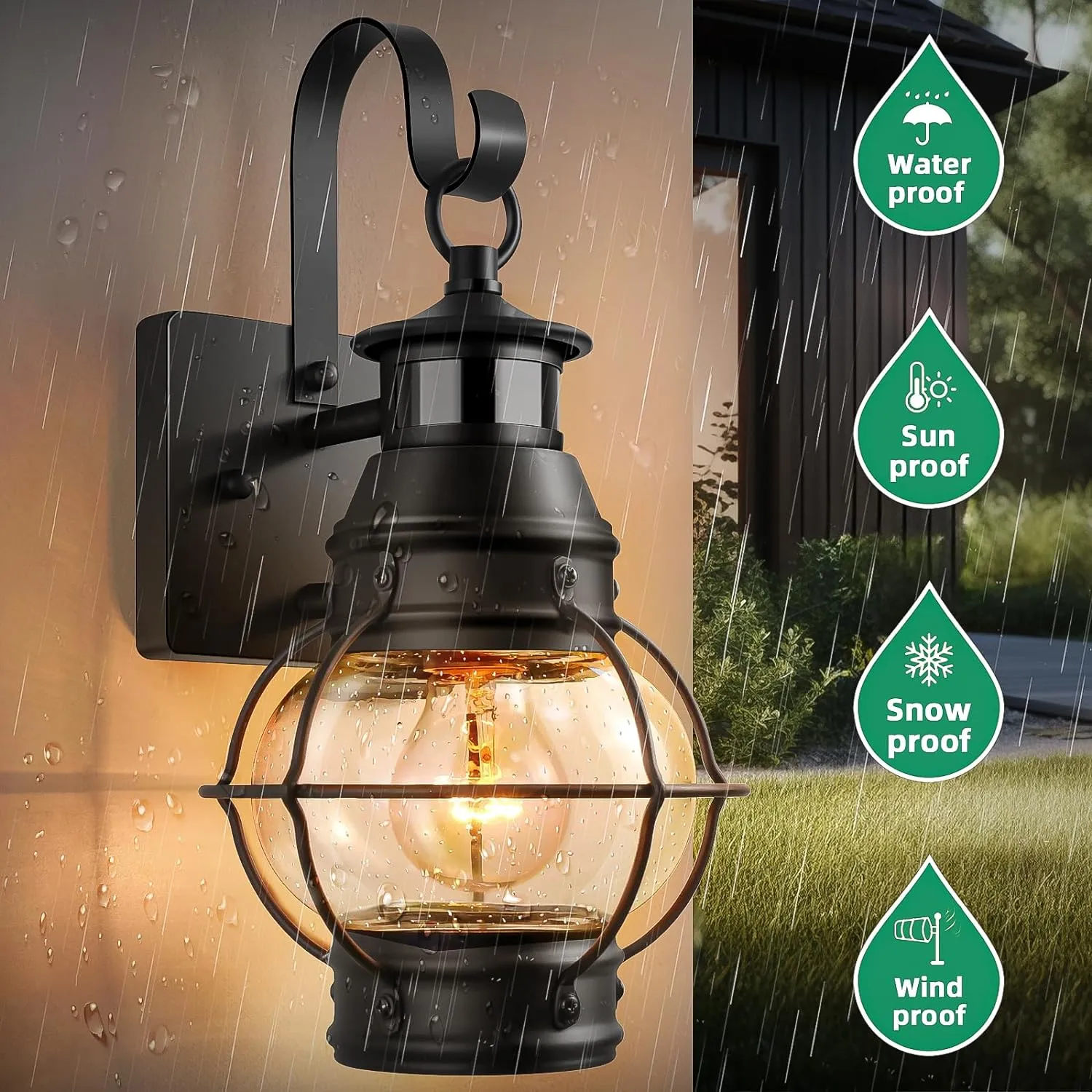 Lamomo 2 Packs Motion Sensor Outdoor Porch Light for House,Outdoor Wall Light Fixtures Wall Mount, Waterproof Exterior Light for Garage Doorway Balcony(Bulb NOT Included)