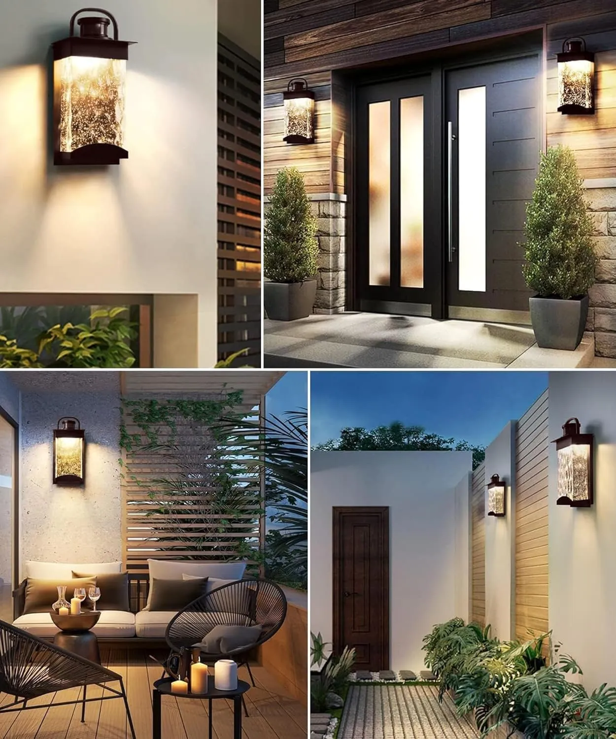 Lamomo Motion Sensor Outdoor Lights, LED Integrated Modern Porch Lights, 1200 Lumen Dusk to Dawn Outdoor Wall, Waterproof Anti-Rust Exterior Light Fixture, 13W, Modern, Bronze, Energy Saving