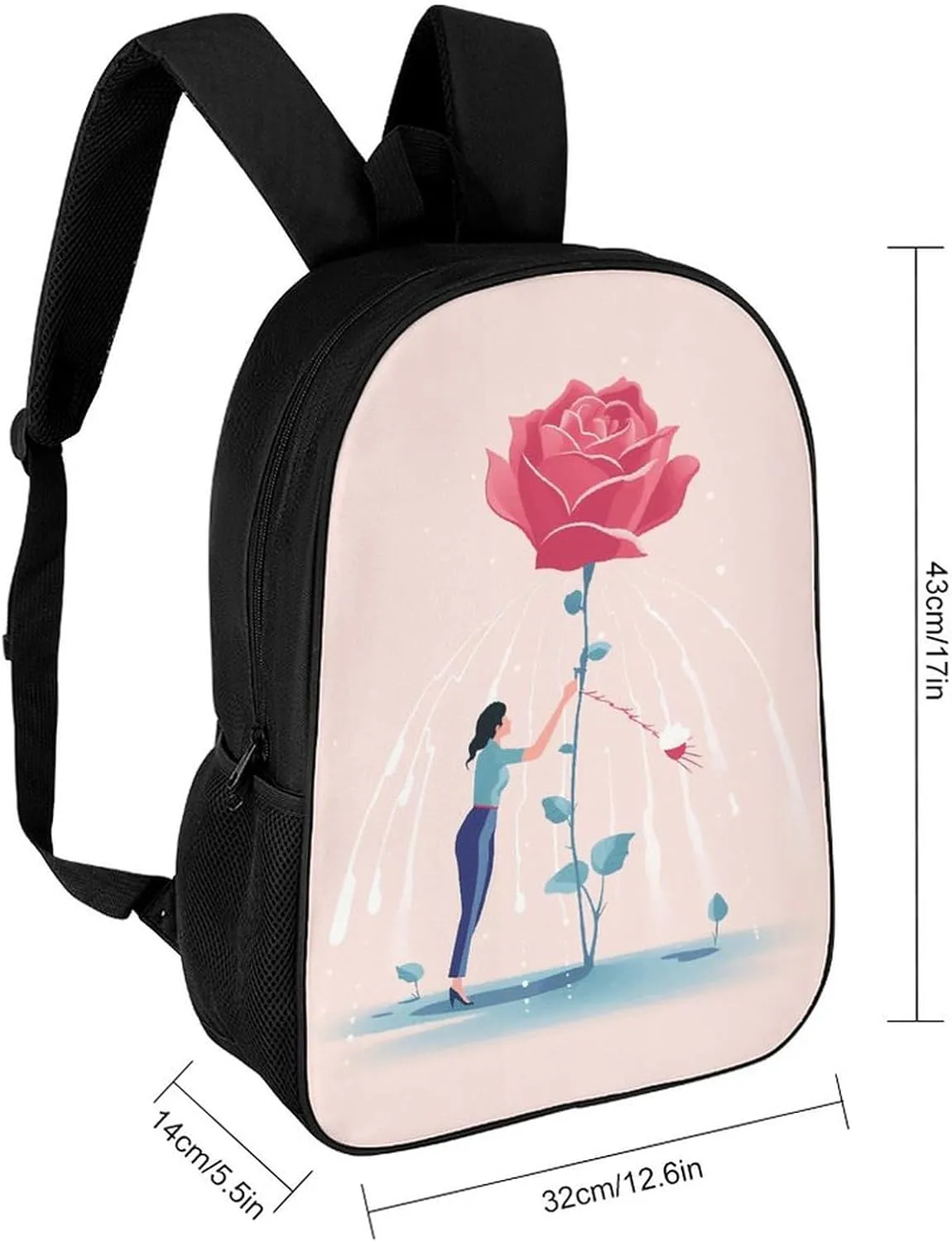 Laptop Backpack for Men 17 Inch Watering The Flowers Work Casual Backpack Lightweight Travel Shoulder Bag