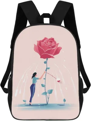 Laptop Backpack for Men 17 Inch Watering The Flowers Work Casual Backpack Lightweight Travel Shoulder Bag