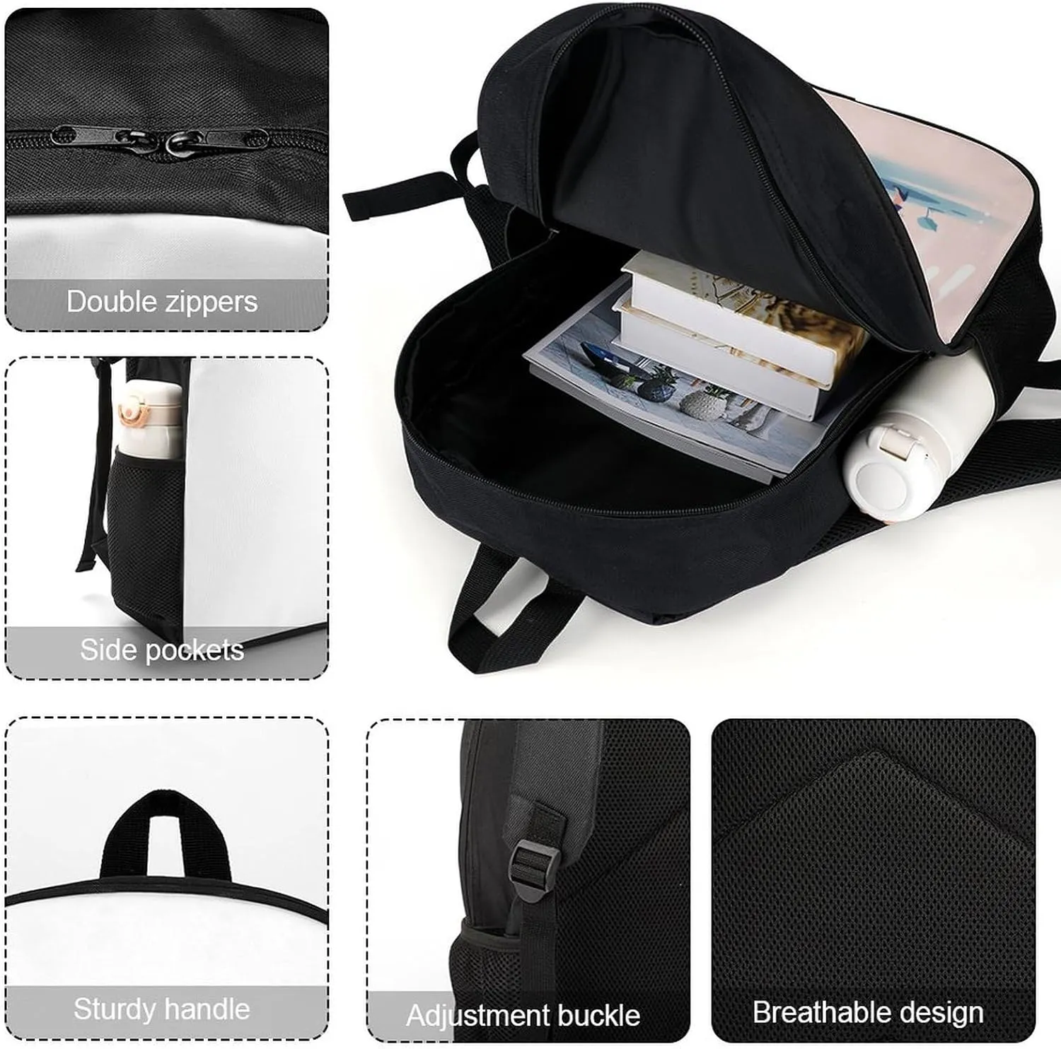Laptop Backpack for Men 17 Inch Watering The Flowers Work Casual Backpack Lightweight Travel Shoulder Bag