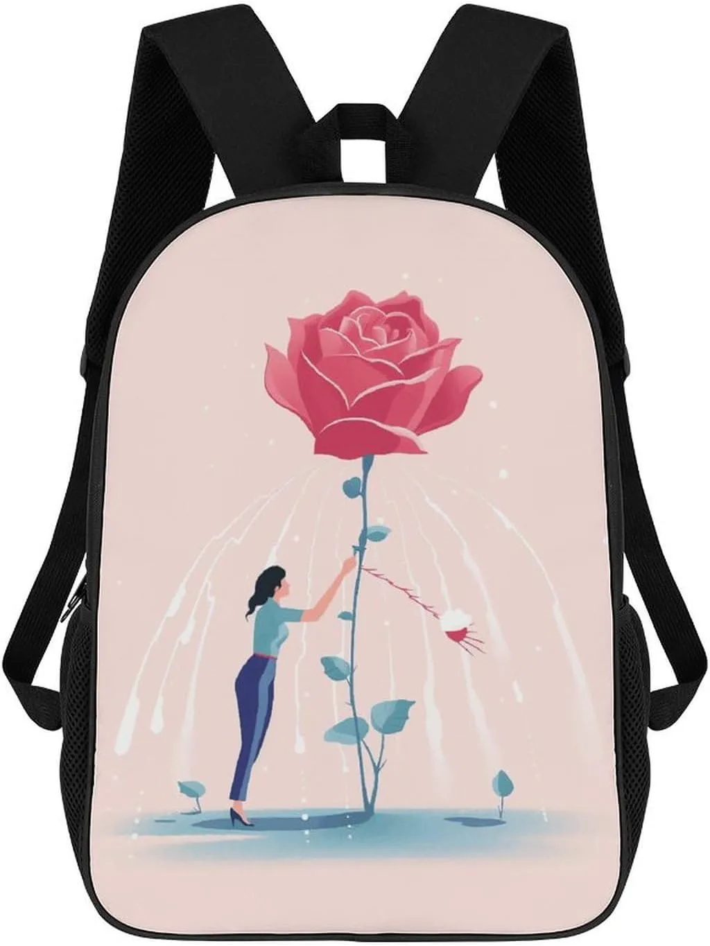 Laptop Backpack for Men 17 Inch Watering The Flowers Work Casual Backpack Lightweight Travel Shoulder Bag