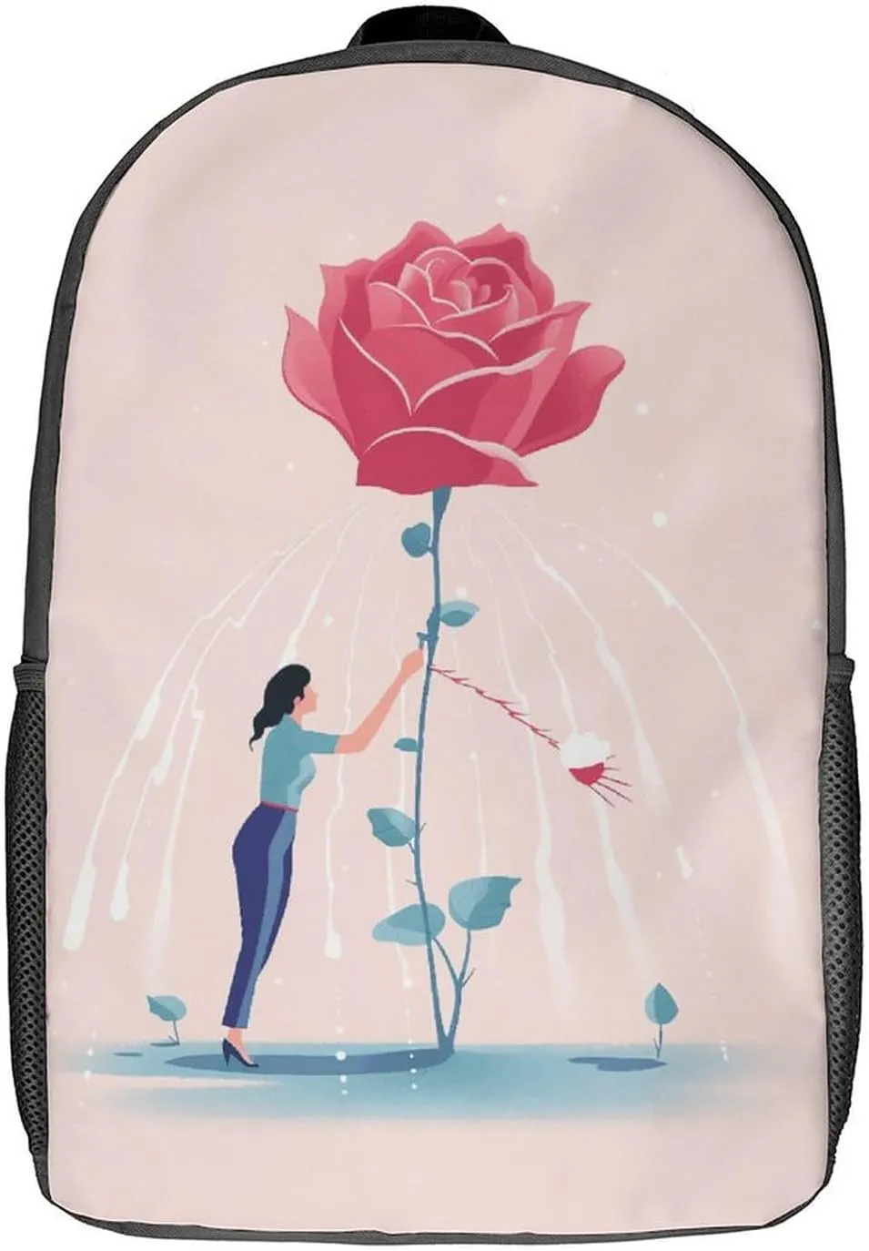 Laptop Backpack for Men 17 Inch Watering The Flowers Work Casual Backpack Lightweight Travel Shoulder Bag