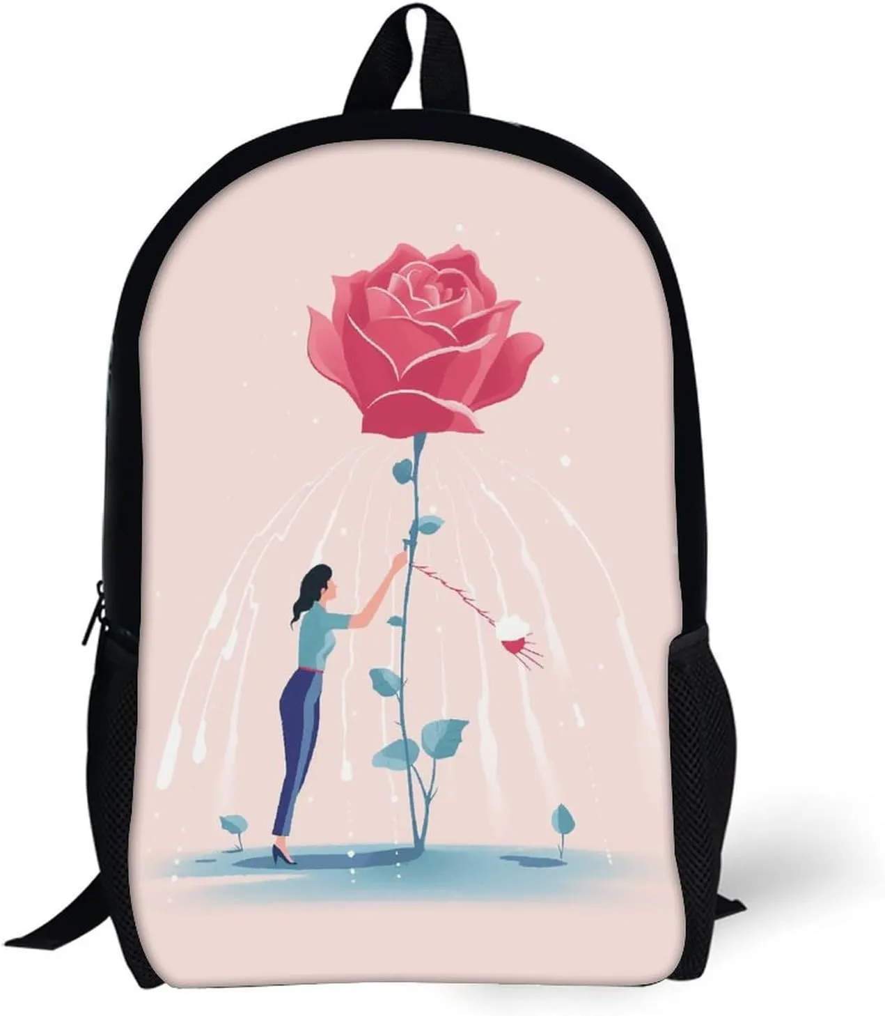Laptop Backpack for Men 17 Inch Watering The Flowers Work Casual Backpack Lightweight Travel Shoulder Bag