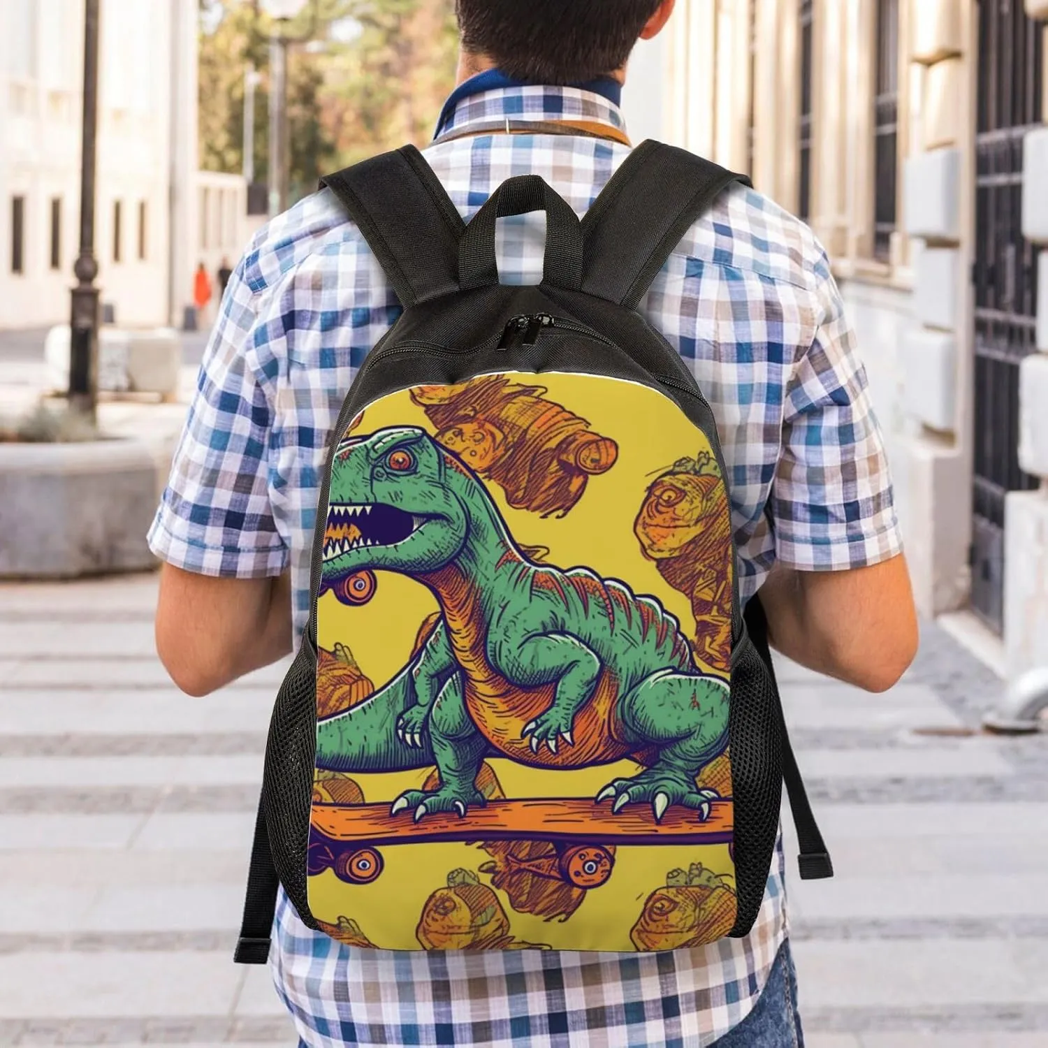 Laptop Backpack for Men Women Lightweight Backpack Skateboard dinosaur Rucksack Laptop Bag Daypack for Travel