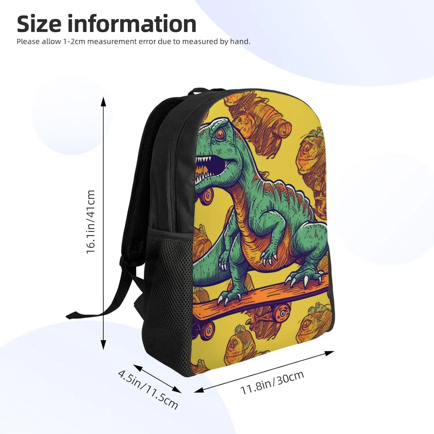 Laptop Backpack for Men Women Lightweight Backpack Skateboard dinosaur Rucksack Laptop Bag Daypack for Travel