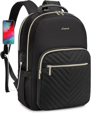 Laptop Backpack for Women, Water Resistant Travel Work Backpacks Purse with USB Charging Port