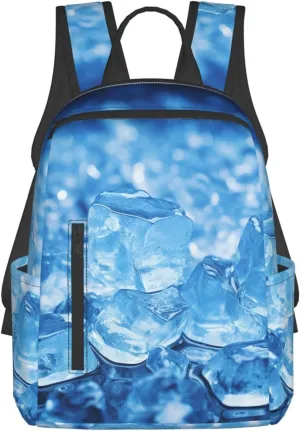 Laptop Backpack Lightweight Hiking Backpack Blue ice cube background Weekender Bag Travel Daypack for Women Men