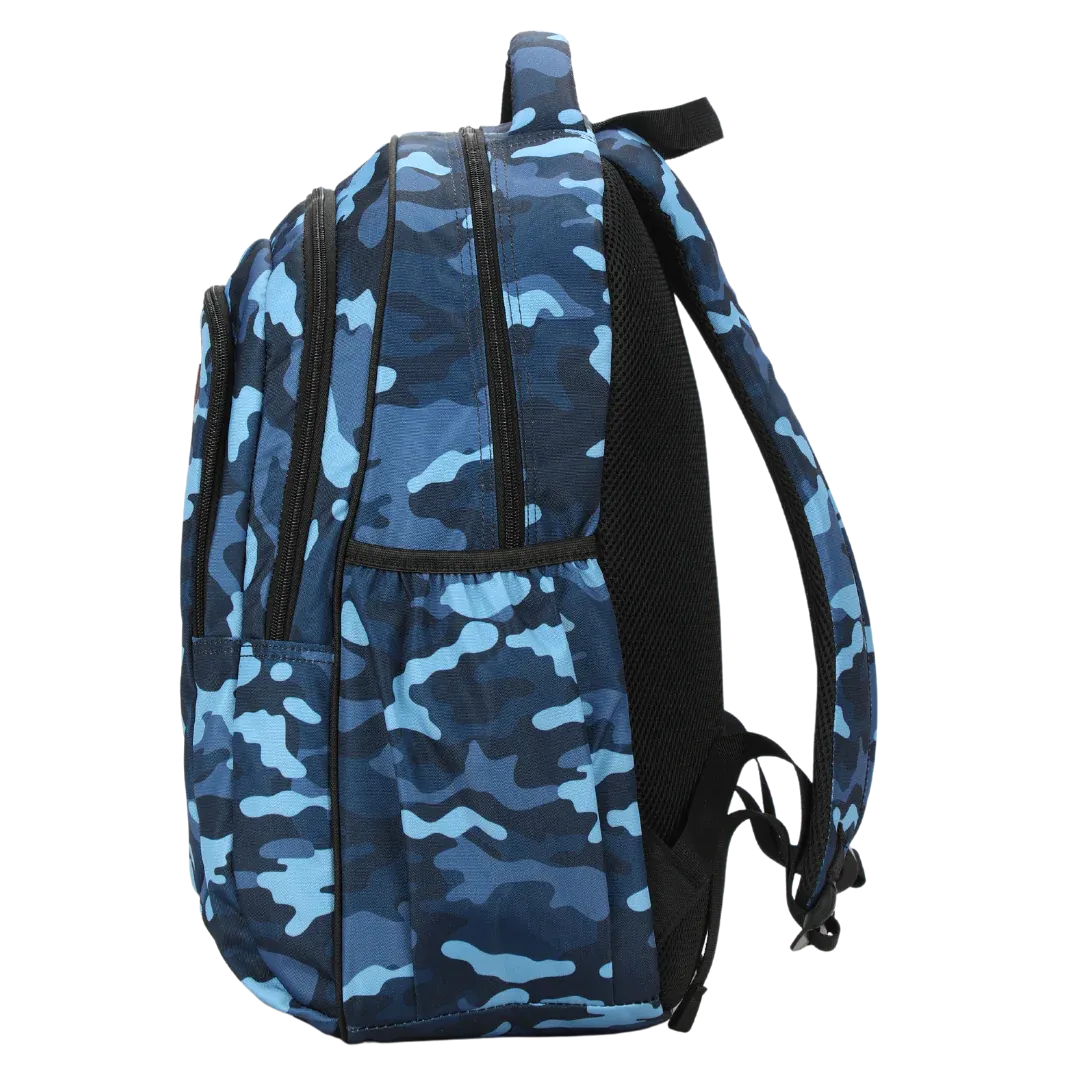 Large School Backpack - Blue Camouflage