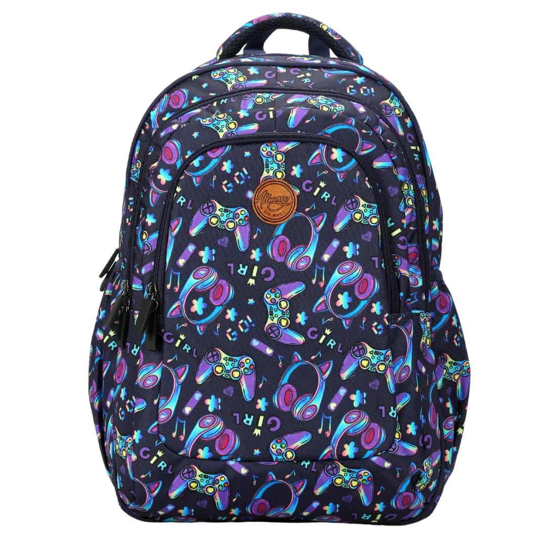 Large School Backpack - Girl Gaming