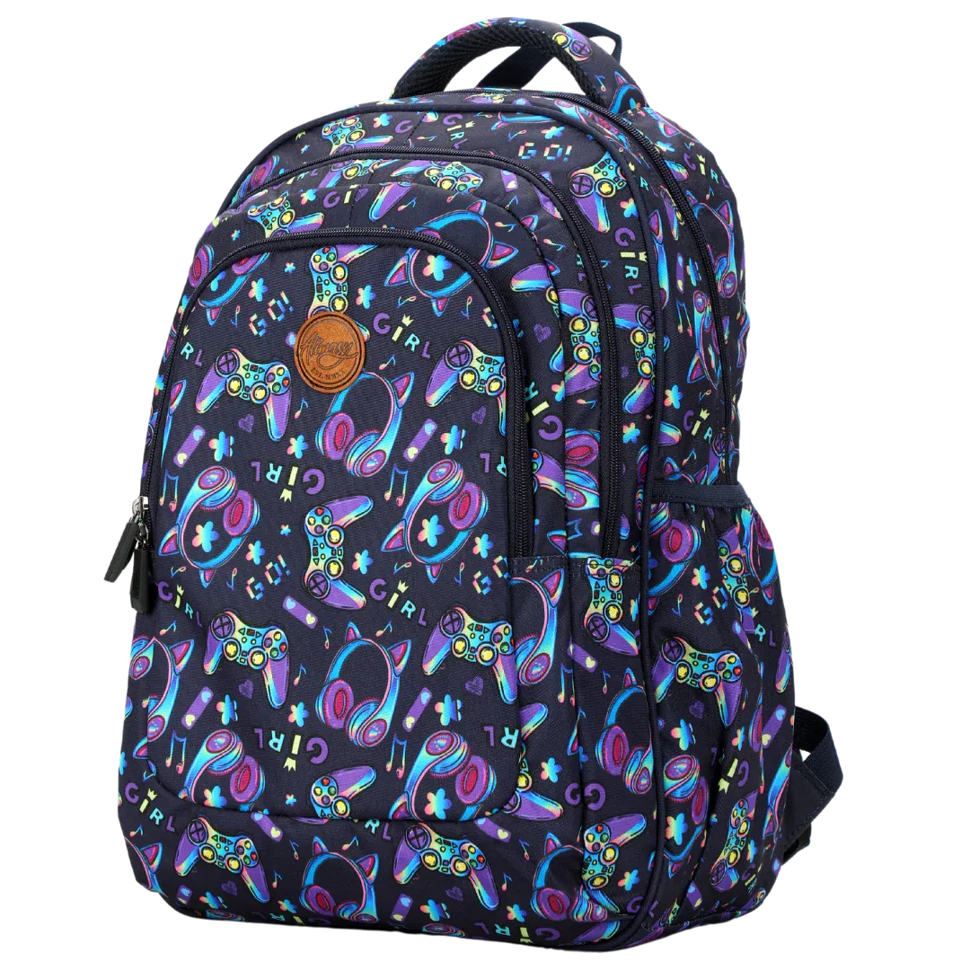 Large School Backpack - Girl Gaming