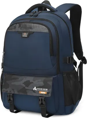 Large Travel Backpack for Men, Waterproof Outdoor Commuter Backpack with Multiple Compartments, Heavy-Duty Work Daypack for Hiking, Business, or Daily Use, Fits 17.3 Inch Laptop(Navy Blue)