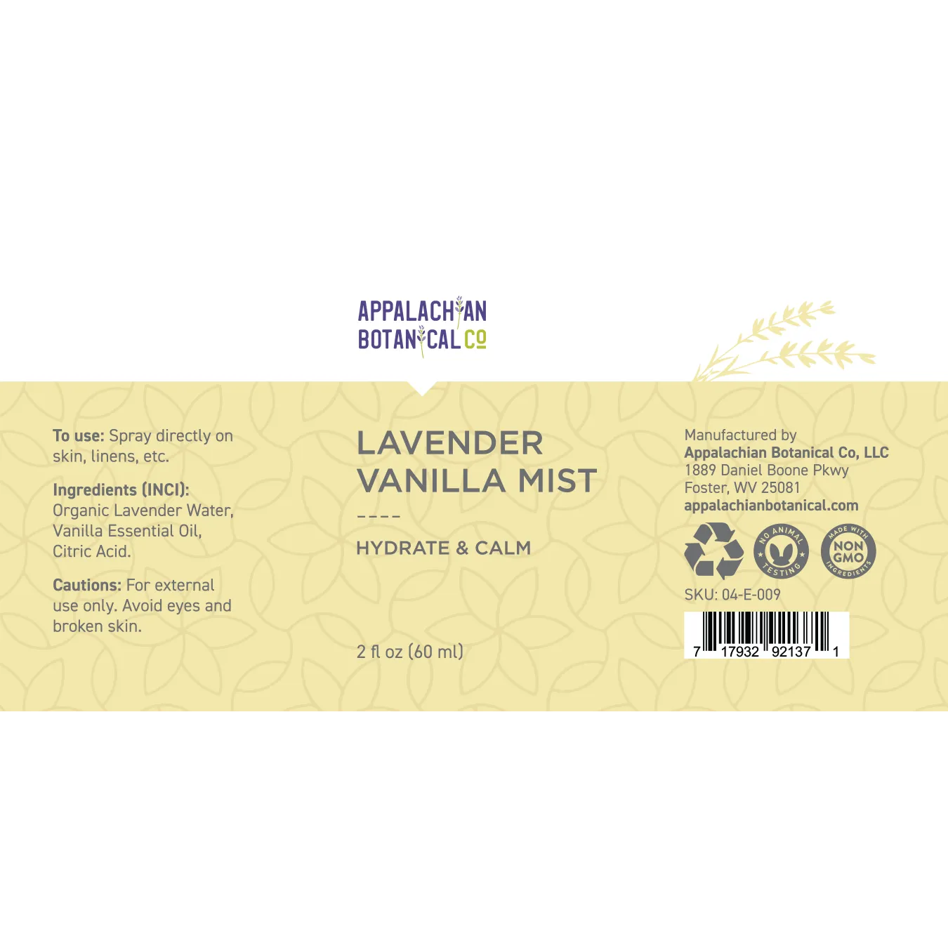 Lavender Vanilla Mist